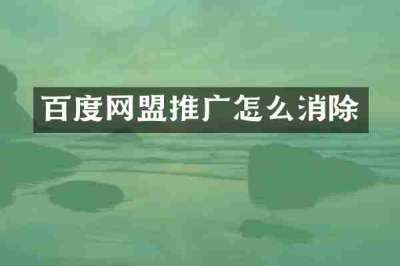 百度网盟推广怎么消除
