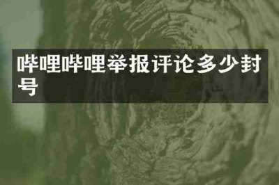 哔哩哔哩举报评论多少封号