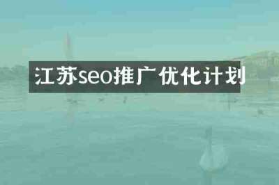 江苏seo推广优化计划