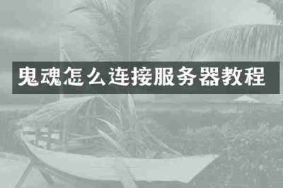 鬼魂怎么连接服务器教程