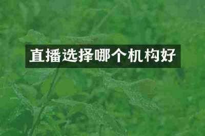 直播选择哪个机构好