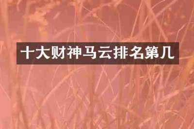 十大财神马云排名第几