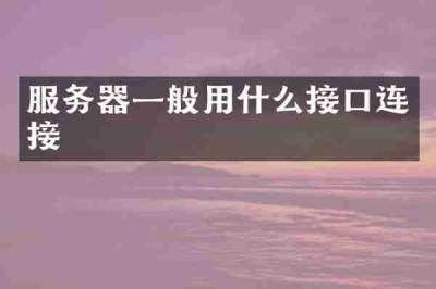 服务器一般用什么接口连接