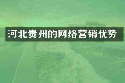 河北贵州的网络营销优势