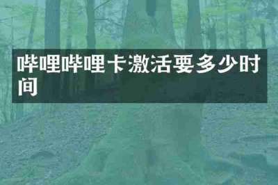 哔哩哔哩卡激活要多少时间