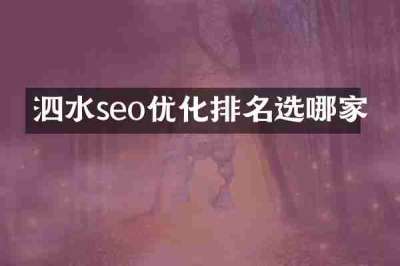 泗水seo优化排名选哪家