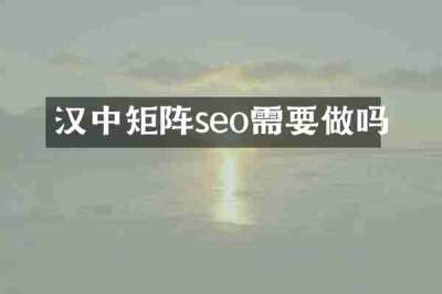 汉中矩阵seo需要做吗