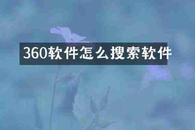 360软件怎么搜索软件