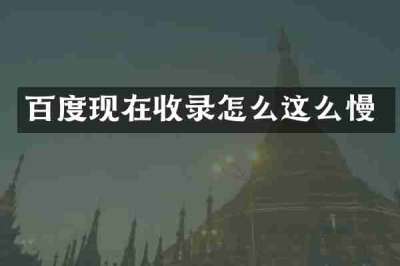 百度现在收录怎么这么慢