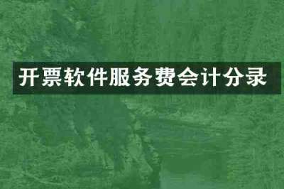 开票软件服务费会计分录