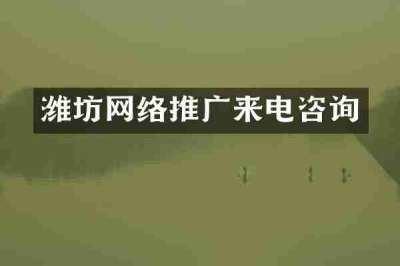 潍坊网络推广来电咨询