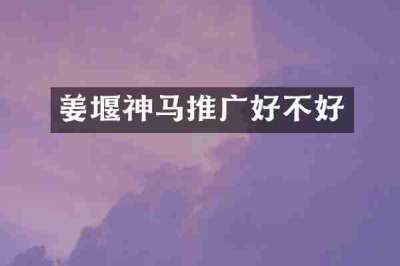 姜堰神马推广好不好