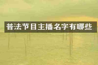 普法节目主播名字有哪些