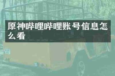 原神哔哩哔哩账号信息怎么看