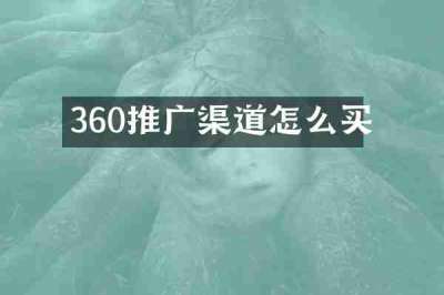 360推广渠道怎么买