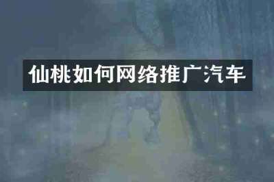 仙桃如何网络推广汽车