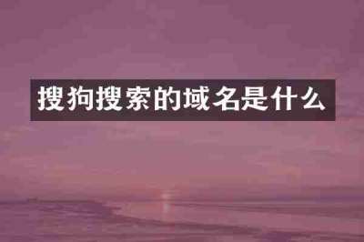 搜狗搜索的域名是什么