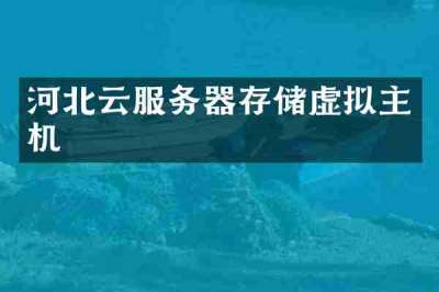 河北云服务器存储虚拟主机