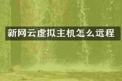 新网云虚拟主机怎么远程