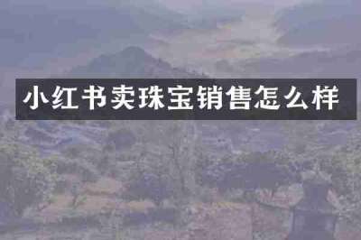 小红书卖珠宝销售怎么样