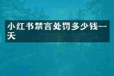 小红书禁言处罚多少钱一天