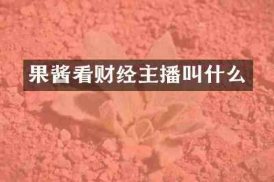 果酱看财经主播叫什么