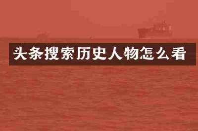 头条搜索历史人物怎么看