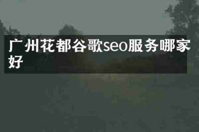 广州花都谷歌seo服务哪家好