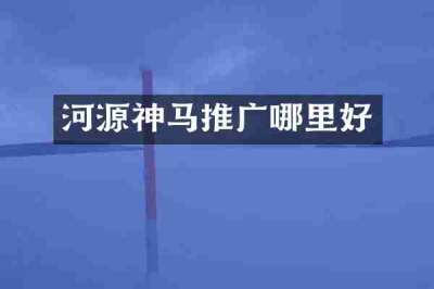 河源神马推广哪里好