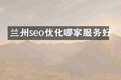 兰州seo优化哪家服务好