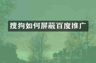 搜狗如何屏蔽百度推广