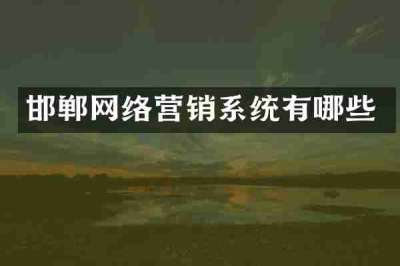 邯郸网络营销系统有哪些