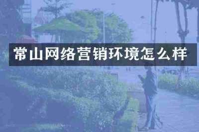 常山网络营销环境怎么样