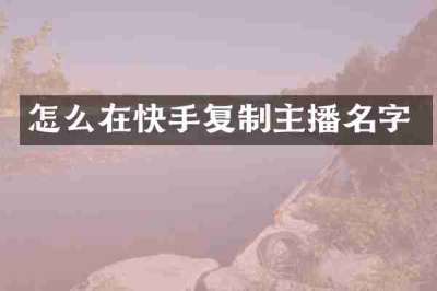 怎么在快手复制主播名字