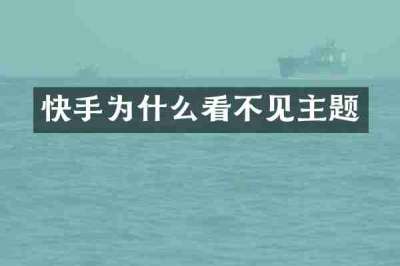 快手为什么看不见主题