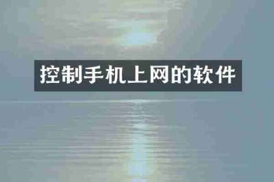 控制手机上网的软件