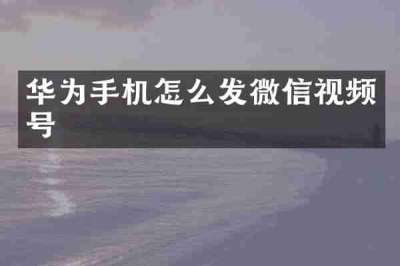 华为手机怎么发微信视频号