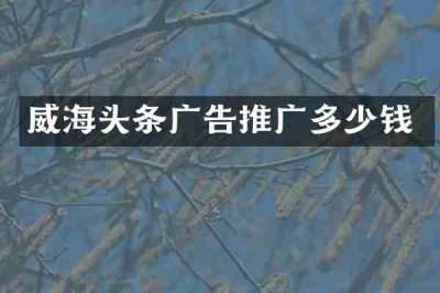 威海头条广告推广多少钱