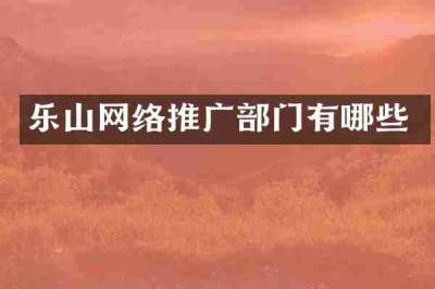 乐山网络推广部门有哪些