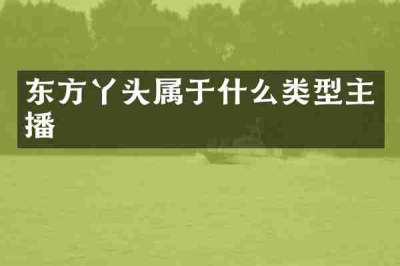 东方丫头属于什么类型主播