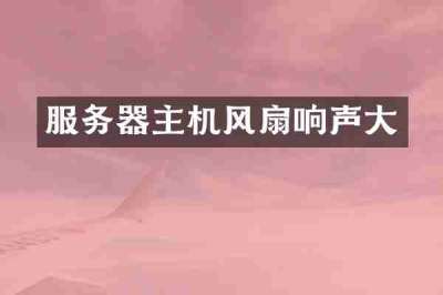 服务器主机风扇响声大