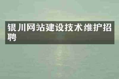 银川网站建设技术维护招聘