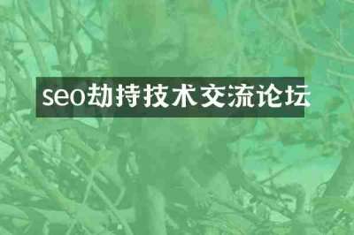 seo劫持技术交流论坛