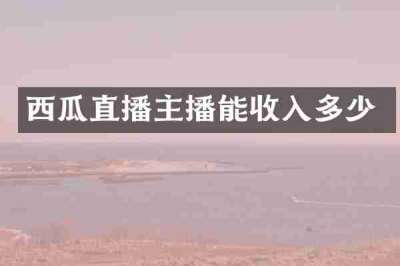 西瓜直播主播能收入多少