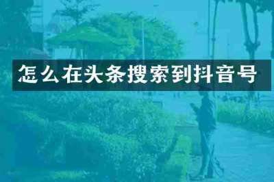 怎么在头条搜索到抖音号