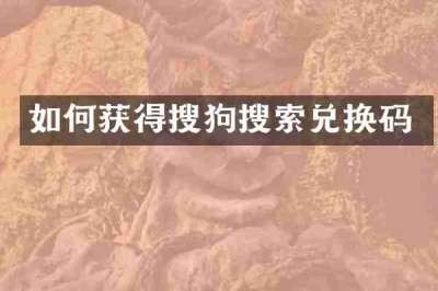 如何获得搜狗搜索兑换码