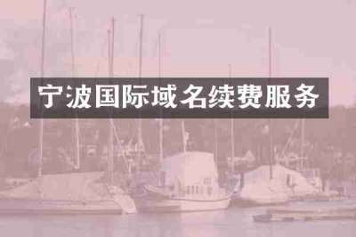 宁波国际域名续费服务