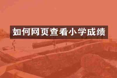 如何网页查看小学成绩