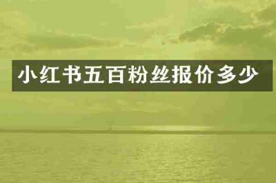 小红书五百粉丝报价多少
