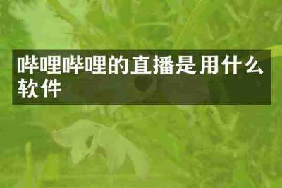 哔哩哔哩的直播是用什么软件